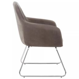Orsina Grey Chair, Easy Care Velvet Chair, Arm & Backrest Chair for Living Room, Space-Sufficient Lounge Chair - thumbnail 3