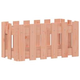 Berkfield Home Garden Planter with Fence Design 60x30x30 cm Solid Wood Douglas in Light Tan - Size: 60 x 30 x 30 cm - thumbnail 4