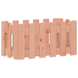 Berkfield Home Garden Planter with Fence Design 60x30x30 cm Solid Wood Douglas in Light Tan - Size: 60 x 30 x 30 cm - thumbnail 1