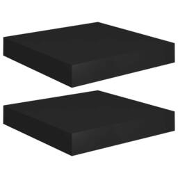 Berkfield Home Floating Wall Shelves 2 pcs Black 23x23.5x3.8 cm MDF - thumbnail 1