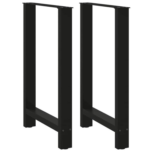 Berkfield Home Coffee Table Legs Black 2 pcs 60x(90-91) cm Steel - image 1
