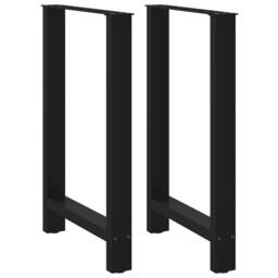 Berkfield Home Coffee Table Legs Black 2 pcs 60x(90-91) cm Steel - thumbnail 1