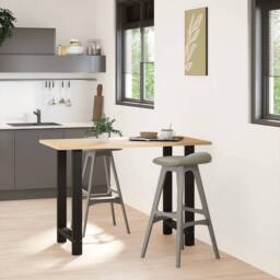 Berkfield Home Coffee Table Legs Black 2 pcs 60x(90-91) cm Steel - thumbnail 2