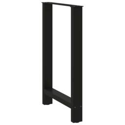 Berkfield Home Coffee Table Legs Black 2 pcs 60x(90-91) cm Steel - thumbnail 4