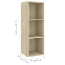Berkfield Home Practical 3 Piece TV Cabinet Set Sonoma Oak Engineered Wood in Light Sand - thumbnail 7