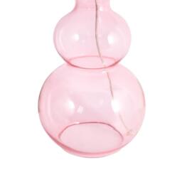 Wyld and Coco Table Lamp - Pink Glass Base with Pleated Fabric Shade - thumbnail 7