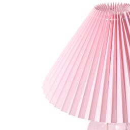 Wyld and Coco Table Lamp - Pink Glass Base with Pleated Fabric Shade - thumbnail 6