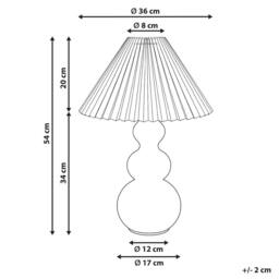Wyld and Coco Table Lamp - Pink Glass Base with Pleated Fabric Shade - thumbnail 3