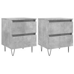Berkfield Home Bedside Cabinets 2 pcs Concrete Grey 40x35x50 cm Engineered Wood - Size: 40 x 35 x 50 cm - thumbnail 1