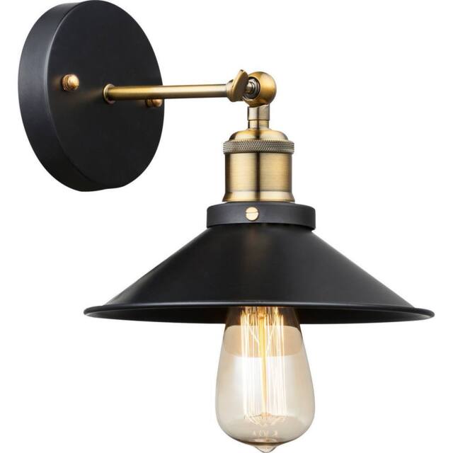 Netlighting Lenius Dome Wall Lamp BrassColoured 1x E27 in Black - image 1
