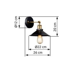 Netlighting Lenius Dome Wall Lamp BrassColoured 1x E27 in Black - thumbnail 4