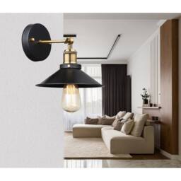 Netlighting Lenius Dome Wall Lamp BrassColoured 1x E27 in Black - thumbnail 2