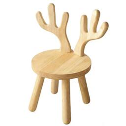 Ventryn Solid Wood Animal Shaped Low Stool for Shoe Changing in Natural - thumbnail 3