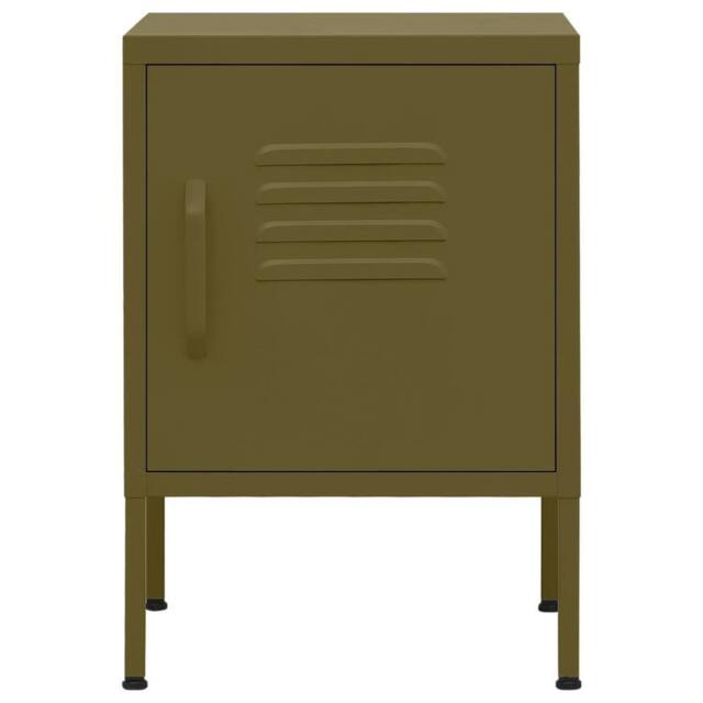 Berkfield Home Nightstand Olive Green 35x35x51 cm Steel - Size: 35 x 35 x 51 cm - image 1