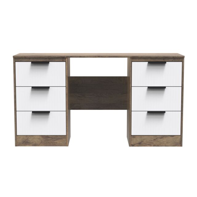 Ready Assembled 2 U Denver 6 Drawer Kneehole Desk (Ready Assembled) in Dark Brown - image 1