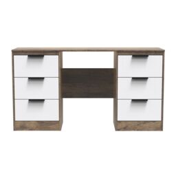 Ready Assembled 2 U Denver 6 Drawer Kneehole Desk (Ready Assembled) in Dark Brown - thumbnail 1