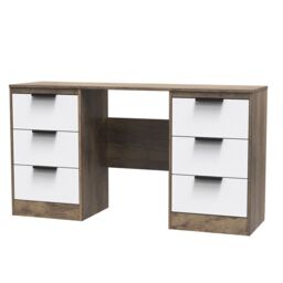 Ready Assembled 2 U Denver 6 Drawer Kneehole Desk (Ready Assembled) in Dark Brown - thumbnail 3