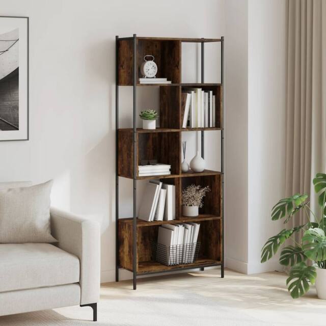 Berkfield Home Decorative Bookcase Smoked Oak 72x28x172 cm Engineered Wood in Brown - Size: 72 x 28 x 172 cm - image 1