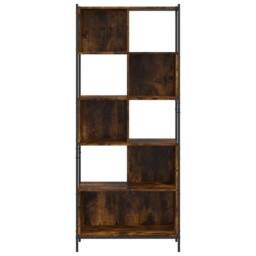 Berkfield Home Decorative Bookcase Smoked Oak 72x28x172 cm Engineered Wood in Brown - Size: 72 x 28 x 172 cm - thumbnail 5
