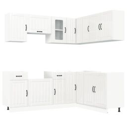 Berkfield Home 11 Piece Kitchen Cabinet Set Kalmar Gloss White Engineered Wood - thumbnail 2
