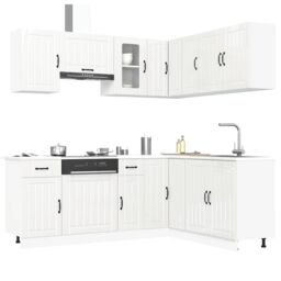 Berkfield Home 11 Piece Kitchen Cabinet Set Kalmar Gloss White Engineered Wood - thumbnail 1
