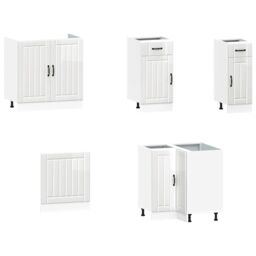 Berkfield Home 11 Piece Kitchen Cabinet Set Kalmar Gloss White Engineered Wood - thumbnail 4