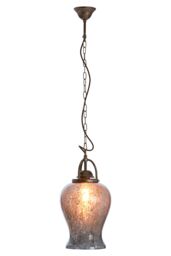 Orsina Antique Silver Finish Pendant Light, Rustic Mirrored Glass Hanging Light For Dining Room Or Hallway - thumbnail 4