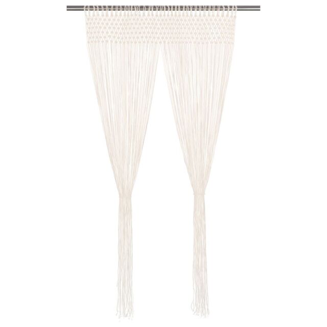 Berkfield Home Macrame Curtain 140x240 cm Cotton in Cream - image 1