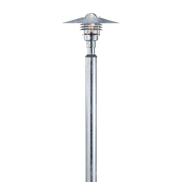 Nordlux Veje Outdoor Post Light Silver Galv Steel Garden E27 IP54 Mains - image 1