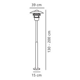 Nordlux Veje Outdoor Post Light Silver Galv Steel Garden E27 IP54 Mains - thumbnail 4