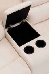 More4Homes Boston 2 Seater Manual Recliner Sofa w Drinks Console in Beige - thumbnail 6