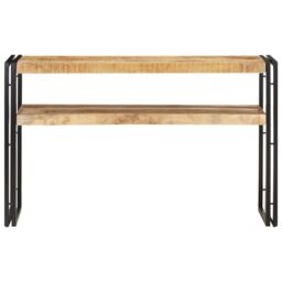 Berkfield Home Console Table 120x30x75 cm Rough Mango Wood in Brown - Size: 120 x 30 x 75 cm - thumbnail 2