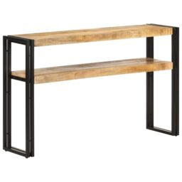 Berkfield Home Console Table 120x30x75 cm Rough Mango Wood in Brown - Size: 120 x 30 x 75 cm - thumbnail 6