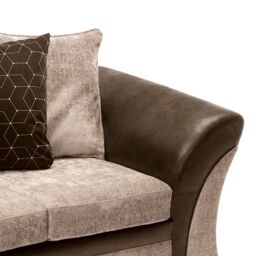 Abakus Direct Farrow Crushed Chenille Corner Sofa in Brown & Beige - thumbnail 5