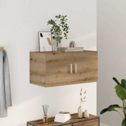 Berkfield Home Wall Cabinet Artisan Oak 80x39x40 cm Engineered Wood in Brown - Size: 80 x 39 x 40 cm - thumbnail 3