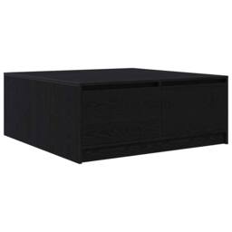 Berkfield Home Decorative Coffee Table with Drawers Black Oak 100x100x40 cm - Size: 100 x 100 x 40 cm - thumbnail 3