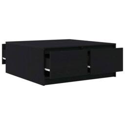 Berkfield Home Decorative Coffee Table with Drawers Black Oak 100x100x40 cm - Size: 100 x 100 x 40 cm - thumbnail 5