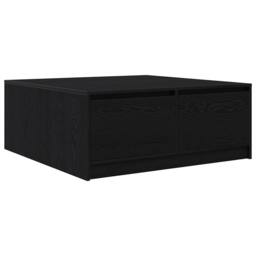 Berkfield Home Decorative Coffee Table with Drawers Black Oak 100x100x40 cm - Size: 100 x 100 x 40 cm - thumbnail 8