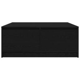 Berkfield Home Decorative Coffee Table with Drawers Black Oak 100x100x40 cm - Size: 100 x 100 x 40 cm - thumbnail 6
