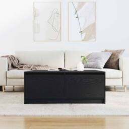 Berkfield Home Decorative Coffee Table with Drawers Black Oak 100x100x40 cm - Size: 100 x 100 x 40 cm - thumbnail 1