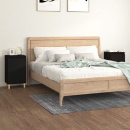 Berkfield Home Bedside Cabinets 2 pcs Black 40x35x70 cm Engineered Wood - Size: 40 x 35 x 70 cm - thumbnail 1