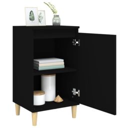 Berkfield Home Bedside Cabinets 2 pcs Black 40x35x70 cm Engineered Wood - Size: 40 x 35 x 70 cm - thumbnail 4