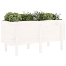 Berkfield Home Garden Raised Bed White 121x50x57 cm Solid Wood Pine - Size: 121 x 50 x 57 cm - thumbnail 3