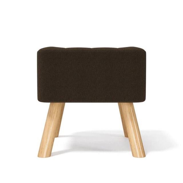 KORVIXA Linen Upholstered Hallway Rest Stool Footstool Ottoman in Brown - Size: 0.6m2 - image 1