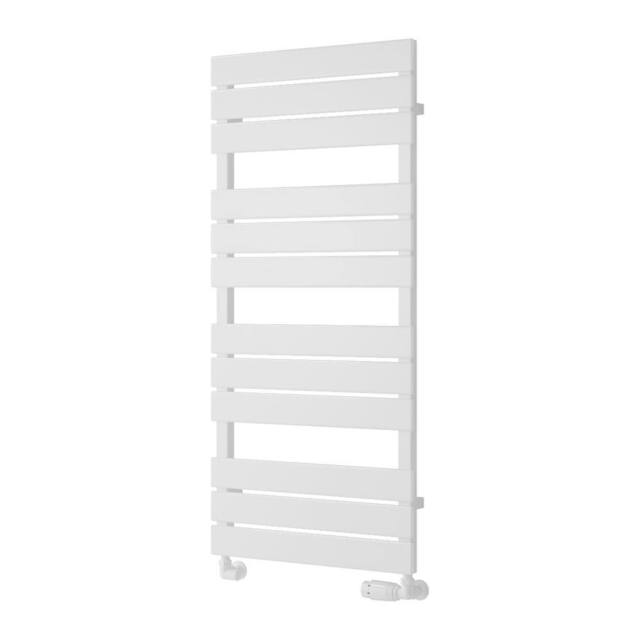 Bathroom Kingdom Avola White Designer Flat Panel Heated Towel Rail 1124x500 - image 1