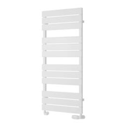 Bathroom Kingdom Avola White Designer Flat Panel Heated Towel Rail 1124x500 - thumbnail 1