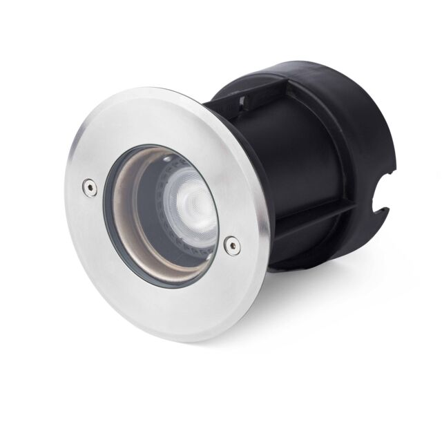 Netlighting Tecno 1 Light Small Outdoor Recessed Spotlight Matt Nickel IP67 GU10 in Grey - image 1