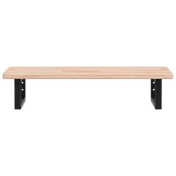 Berkfield Home Elegant Basin Shelf Wall Mounted Steel & Solid Wood Oak in Natural - thumbnail 4