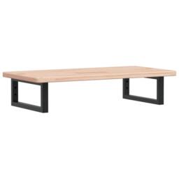 Berkfield Home Elegant Basin Shelf Wall Mounted Steel & Solid Wood Oak in Natural - thumbnail 3