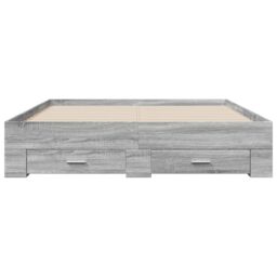 Berkfield Home Bed Frame with Drawers without Mattress Grey Sonoma 140x200 cm - thumbnail 4